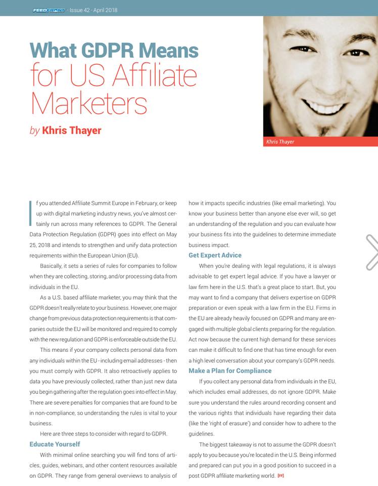 What GDPR Means for US Affiliate Marketers – FeedFront, May 2018