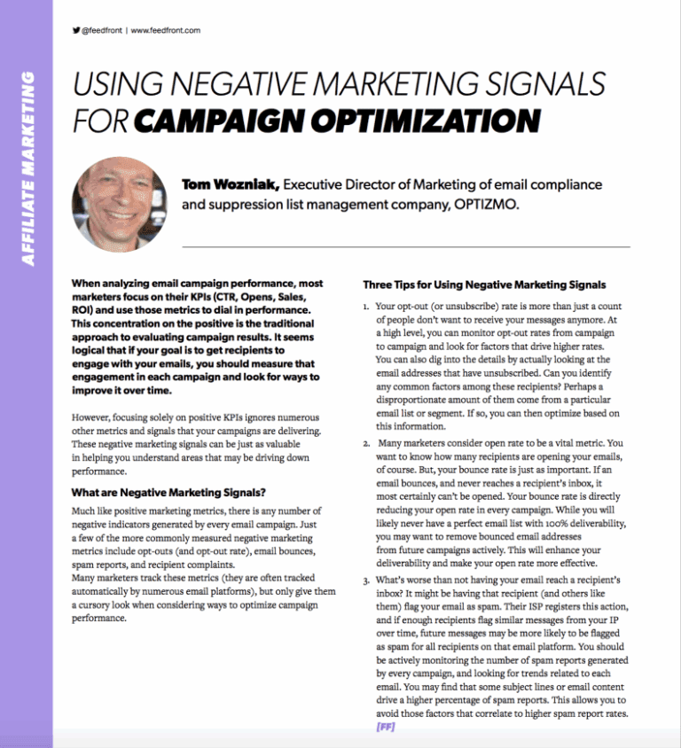 Using Negative Marketing Signals for Campaign Optimization – FeedFront